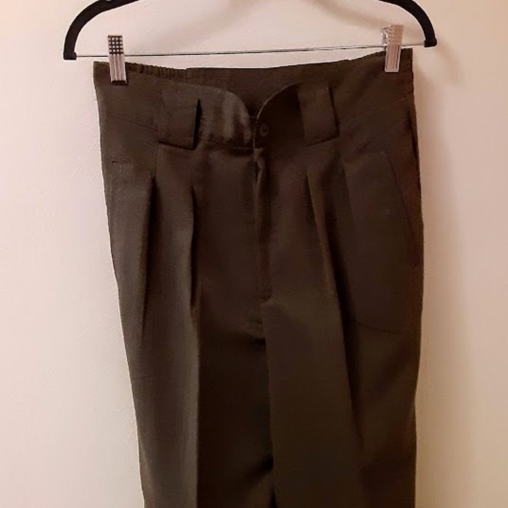 CASABLANCA LODEN GREEN DRESS SLACKS (Front Zipper)  SIZE 12